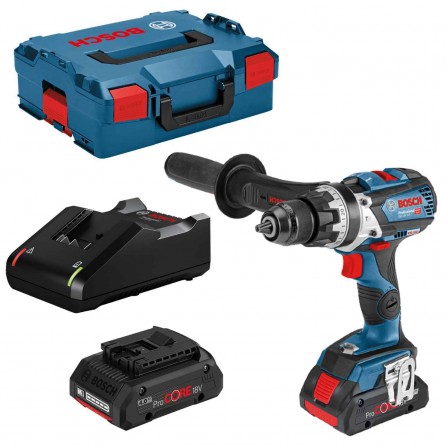 Akumuliatorinio smūginio suktuvo Bosch GSB 18V-110 C rinkinys, 18 V, 2 x 4,0 Ah, įkroviklis + lagaminas
