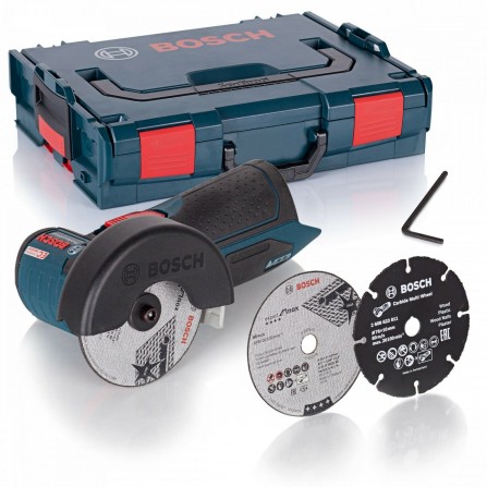 Akumuliatorinis kampinis šlifuoklis Bosch GWS 12 V, 76 mm + lagaminas (be akumuliatoriaus ir įkroviklio)