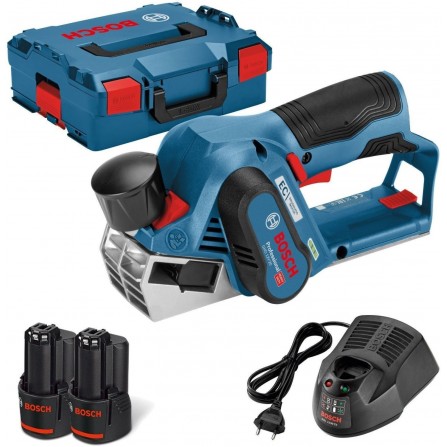 Akumuliatorinio obliaus Bosch GHO 12V-20 rinkinys, 12 V, 2 x 3,0 Ah, įkroviklis + lagaminas