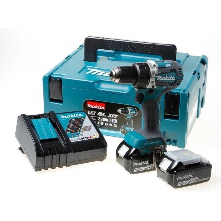 Akumuliatorinio gręžtuvo Makita DDF484RTJ rinkinys, 18 V, 2 x 5 Ah, įkroviklis + lagaminas