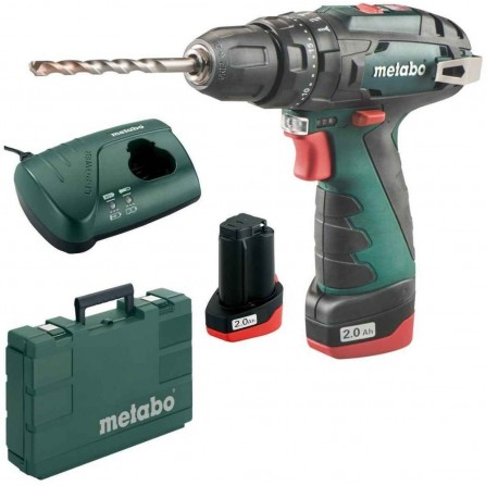 Akumuliatorinio smūginio suktuvo Metabo PowerMaxx SB Basic (600385500) rinkinys, 10,8 V, 2 x 2 Ah, įkroviklis + lagaminas