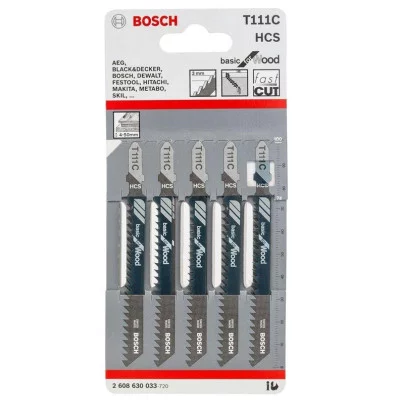 Siaurapjūklio pjūklelių komplektas Bosch, T111C, 5 vnt.