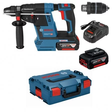 Akumuliatorinio perforatoriaus Bosch GBH 18V-26 F (061191000E) rinkinys, 18 V, 2 x 8 Ah, įkroviklis + lagaminas