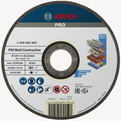Bosch PRO Multi Material pjovimo diskas, 125 x 1 x 22,23 mm (2608602385)