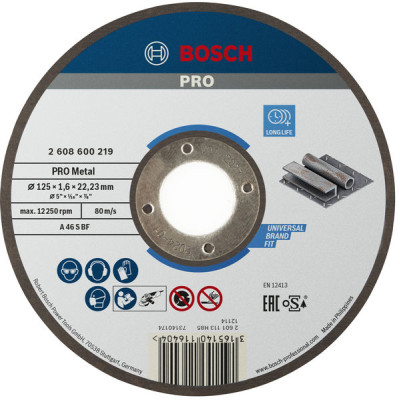 Bosch pjovimo diskas tiesus Expert for Metal AS 46 S BF, 125 mm, 1,6 mm