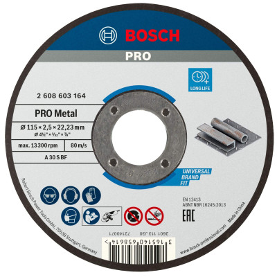 Bosch PRO metalo pjovimo diskas (2608603164), 115 x 2,5 x 22,23 mm