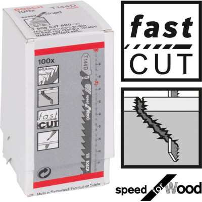 Pjūkleliai siaurapjūkliui Bosch T 144 D (100 mm, 100 vnt.)