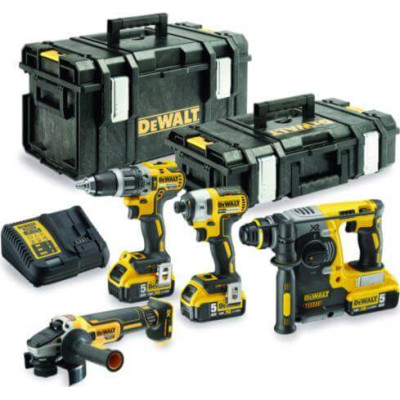 Akumuliatorinių įrankių rinkinys DeWALT DCK422P3 (DCG405 + DCH273 + DCD796 + DCF887)