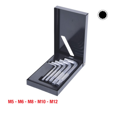 KS Tools XZN kampinių kaiščių raktų rinkinys, trumpas, 5 dalių (151.4100)