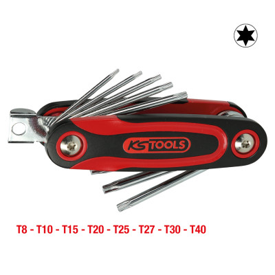KS Tools Torx kampinių raktų sulankstomas laikiklis, 8 dalių (151.3510)
