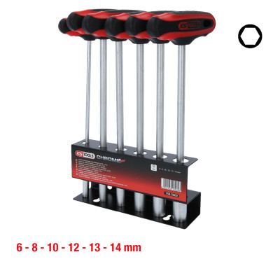 KS Tools T formos rankenos veržlių atsuktuvų rinkinys, 6 dalių, 6–14 mm (158.5000)