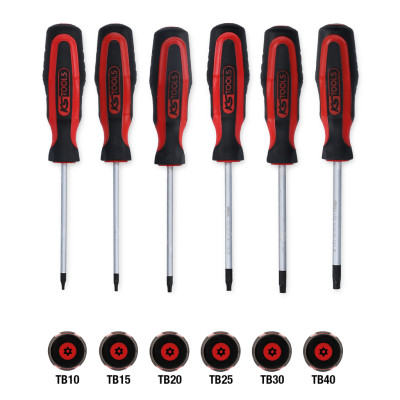 KS Tools ERGOTORQUEplus atsuktuvų rinkinys, 6 dalių, Torx su kiauryme (159.0040)