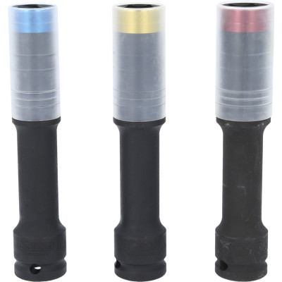 KS Tools SlimPOWER aliuminio ratlankių galios galvučių rinkinys, ypač ilgas, 3 dalių, 1/2", 17, 19, 21 mm (515.0622)