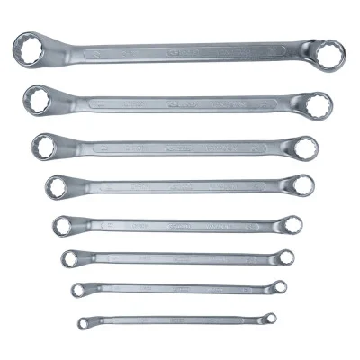 KS Tools dvigubų žiedinių raktų rinkinys, išlenktas, 8 dalių, 6–22 mm (517.0248)