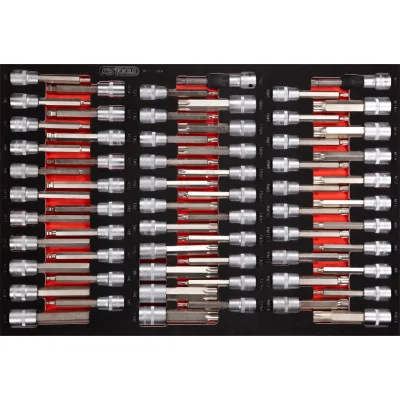 KS Tools 1/2" antgalių rinkinys putplasčio įdėkle, 64 dalių (811.1064)