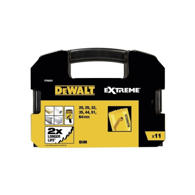 DeWalt bimetalinių skylių pjūklų rinkinys DT90352-QZ 20–64 mm, 11 dalių