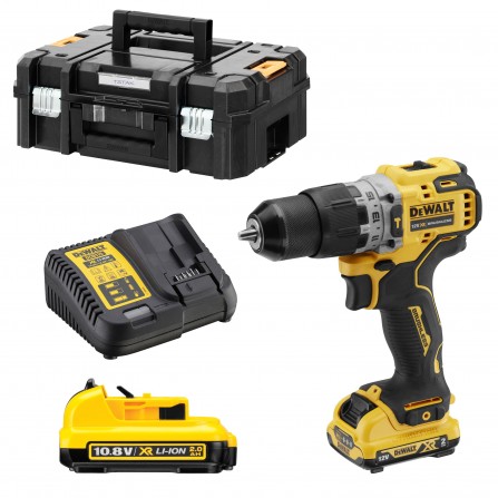 Dewalt akumuliatorinio smūginio suktuvo rinkinys (DCD706D2-QW), 12 V, 2 x 2 Ah, įkroviklis + lagaminas