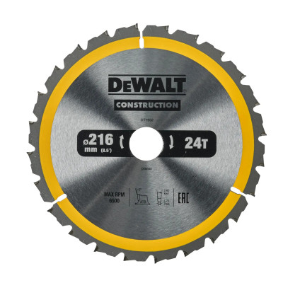 DeWalt stacionaraus pjūklo diskas DT1952-QZ 216x30 mm 24T
