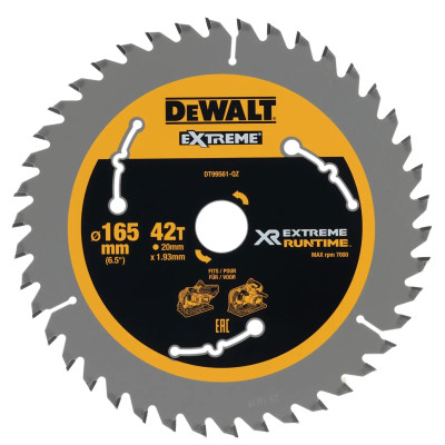 DeWalt EXTREME diskinio pjūklo diskas DT99561-QZ 165 x 20 mm 42 dantys