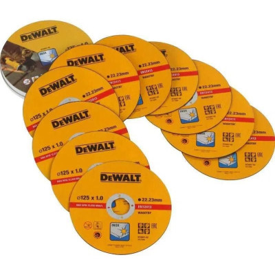 DeWalt Inox pjovimo diskų rinkinys DT3507 125 x 1 x 22,23 mm, 100 vnt.