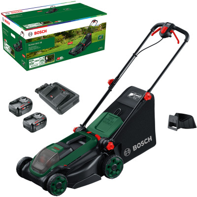 Bosch akumuliatorinė vejapjovė ROTAK18V2-38 38 cm su 2 akumuliatoriais