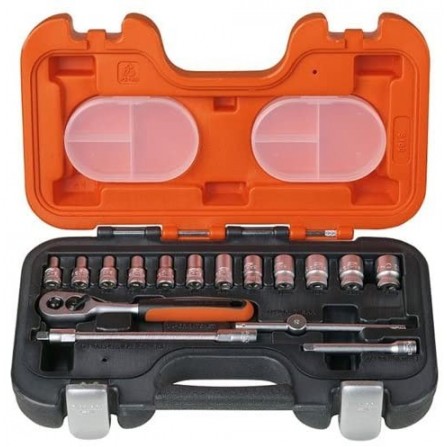 Galvučių ir terkšlės rinkinys Bahco (S160), 1/4", 16 vnt