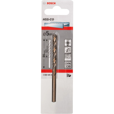 Bosch HSS-Co DIN 338 grąžtas 5,1 × 52 × 86 mm