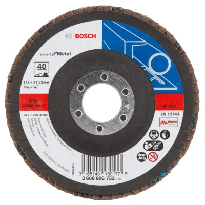Bosch X551 Expert for Metal vėduoklinis šlifavimo diskas 115 mm, K40, angled