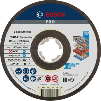Bosch PRO Multi Material X-LOCK pjovimo diskas 115 x 1 x 22,23 mm