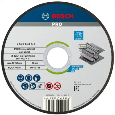 Bosch pjovimo diskas PRO Stainless Steel and Metal 125 x 1,6 x 22,23 mm