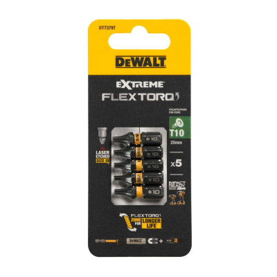 DeWalt sukimo antgalių rinkinys FLEXTORQ T10 25 mm, 5 vnt.