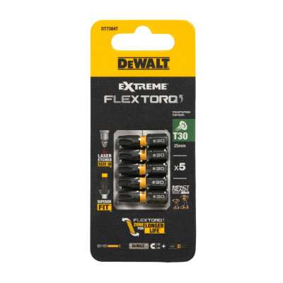 DeWalt sukimo antgalių rinkinys FLEXTORQ T30 25 mm, 5 vnt.