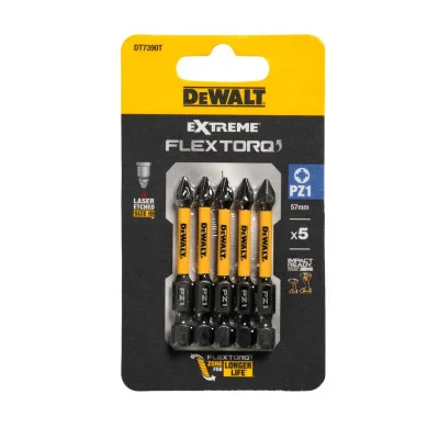 DeWalt sukimo antgalių rinkinys FLEXTORQ PZ1 57 mm, 5 vnt.