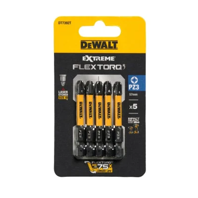 DeWalt sukimo antgalių rinkinys FLEXTORQ PZ3 57 mm, 5 vnt.