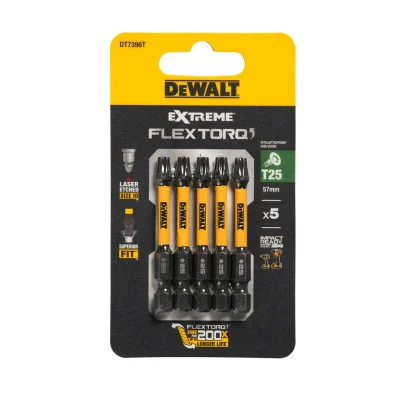 DeWalt sukimo antgalių rinkinys FLEXTORQ T25 57 mm, 5 vnt.