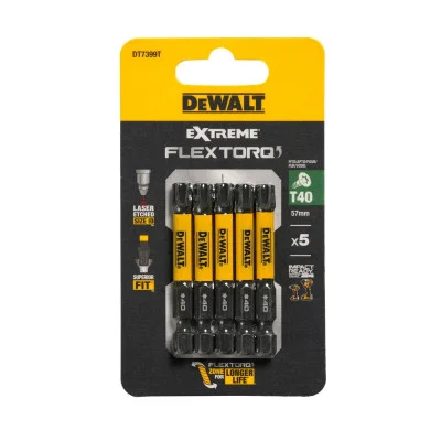 DeWalt sukimo antgalių rinkinys FLEXTORQ T40 57 mm, 5 vnt.