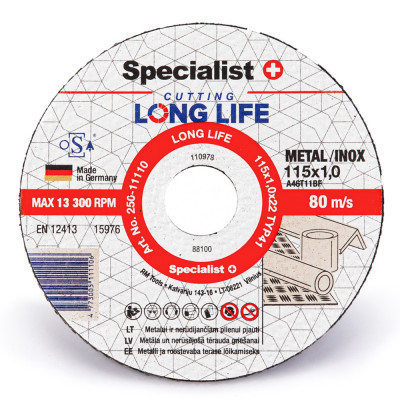 Metalo pj.diskas LONG LIFE 115x1x22 mm