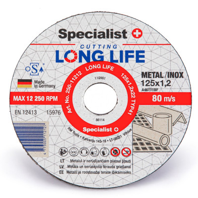 Metalo pj.diskas LONG LIFE 125x1,2x22 mm
