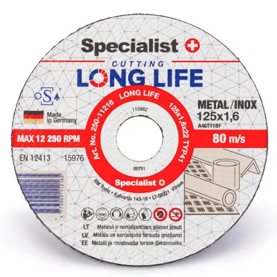Metalo pj.diskas LONG LIFE 125x1,6x22 mm