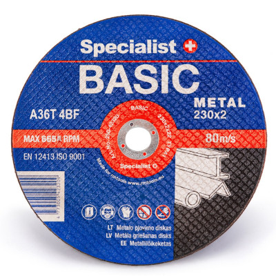 Met.pj. diskas BASIC 230x2x22 mm