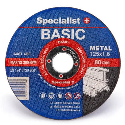 Met.pj. diskas BASIC125x1,6x22 mm