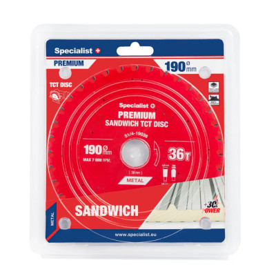 Specialist pjovimo diskas 190x36, 51/4-19036