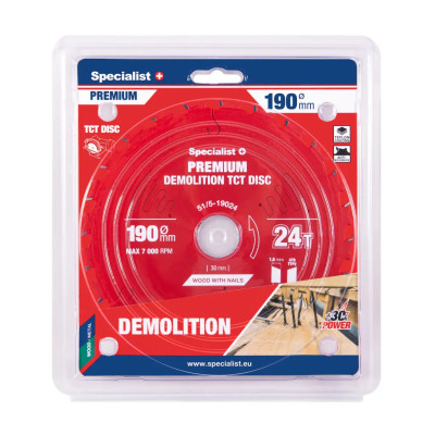 Specialist pjovimo diskas 190x24, 51/5-19024