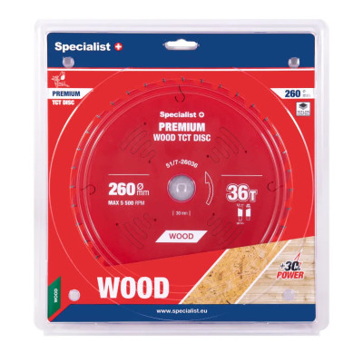 Specialist pjovimo diskas 260x36, 51/7-26036