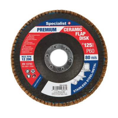 Specialist Ceramic PREMIUM lapelinis šlifavimo diskas 125 mm P60