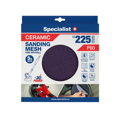Specialist MESH keramikinis šlifavimo tinklelis 225 mm, P60, 5 vnt.