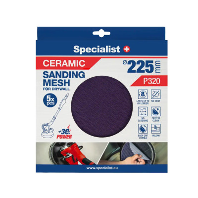 Specialist MESH keramikinis šlifavimo tinklelis 225 mm, P320, 5 vnt.
