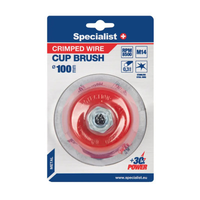 Specialist vielinė šlifavimo taurė tiesia viela 100 mm, M14