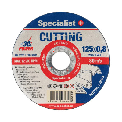 Specialist pjovimo diskas 125x0,8x22, 250-01208