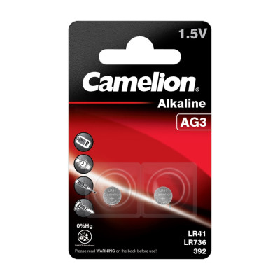 Camelion mikro elementai be gyvsidabrio LR41/AG3 44/3-173394 1.5V 2 vnt.